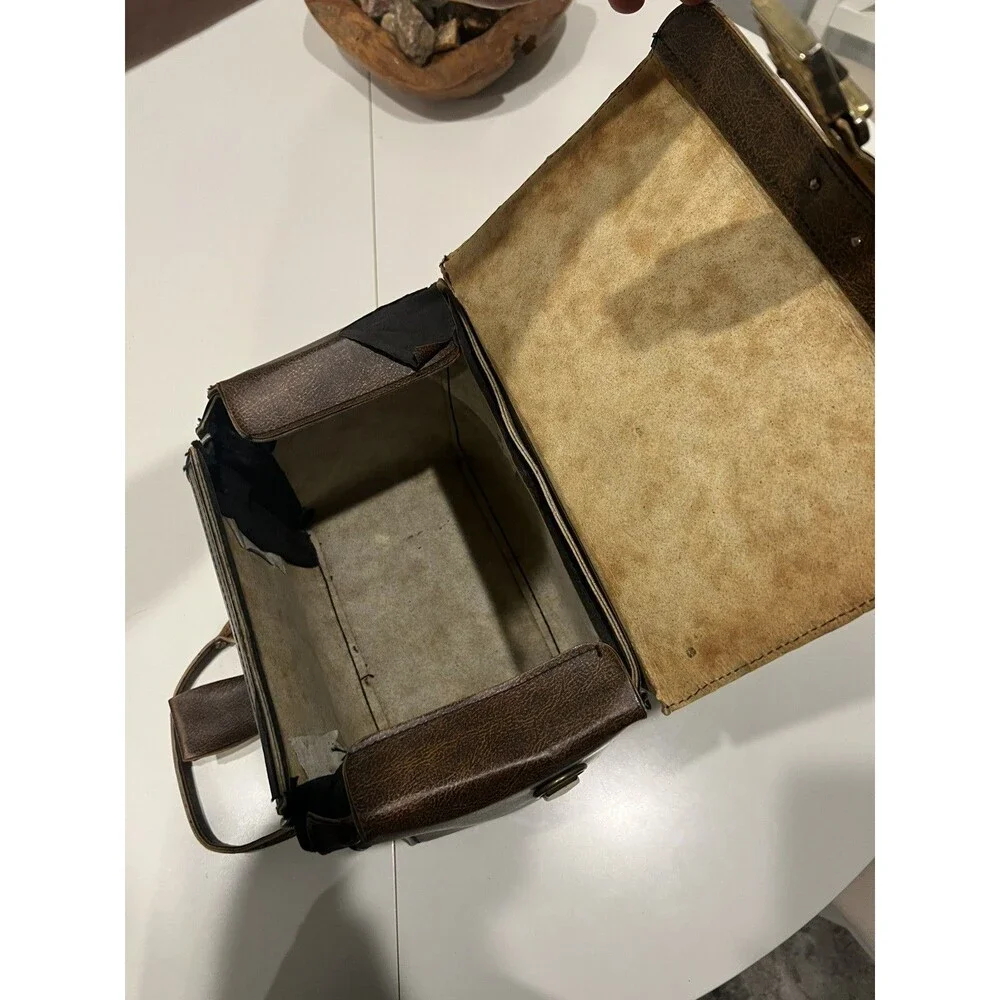 Genuine Cowhide Leather Camera Bag Vintage Rare